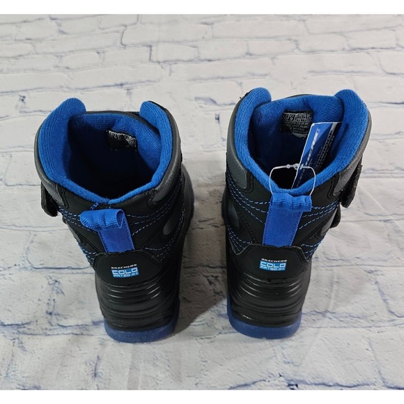 Skechers Skech-Tex Waterproof Black Winter Snow Boots INFANT TODDLER BOYS SZ 10 - Picture 7 of 9